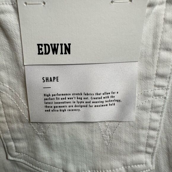 NWT EDWIN Women’s Bree Mid Rise Crop Straight Leg Ivory Jeans - Size 28 - Picture 9 of 15